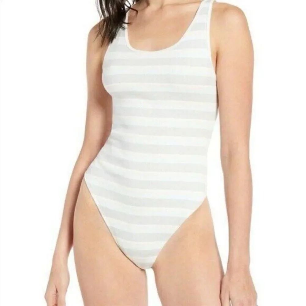 💜 BP x Claudia Sulewski Striped Ribbed Bodysuit Nwt